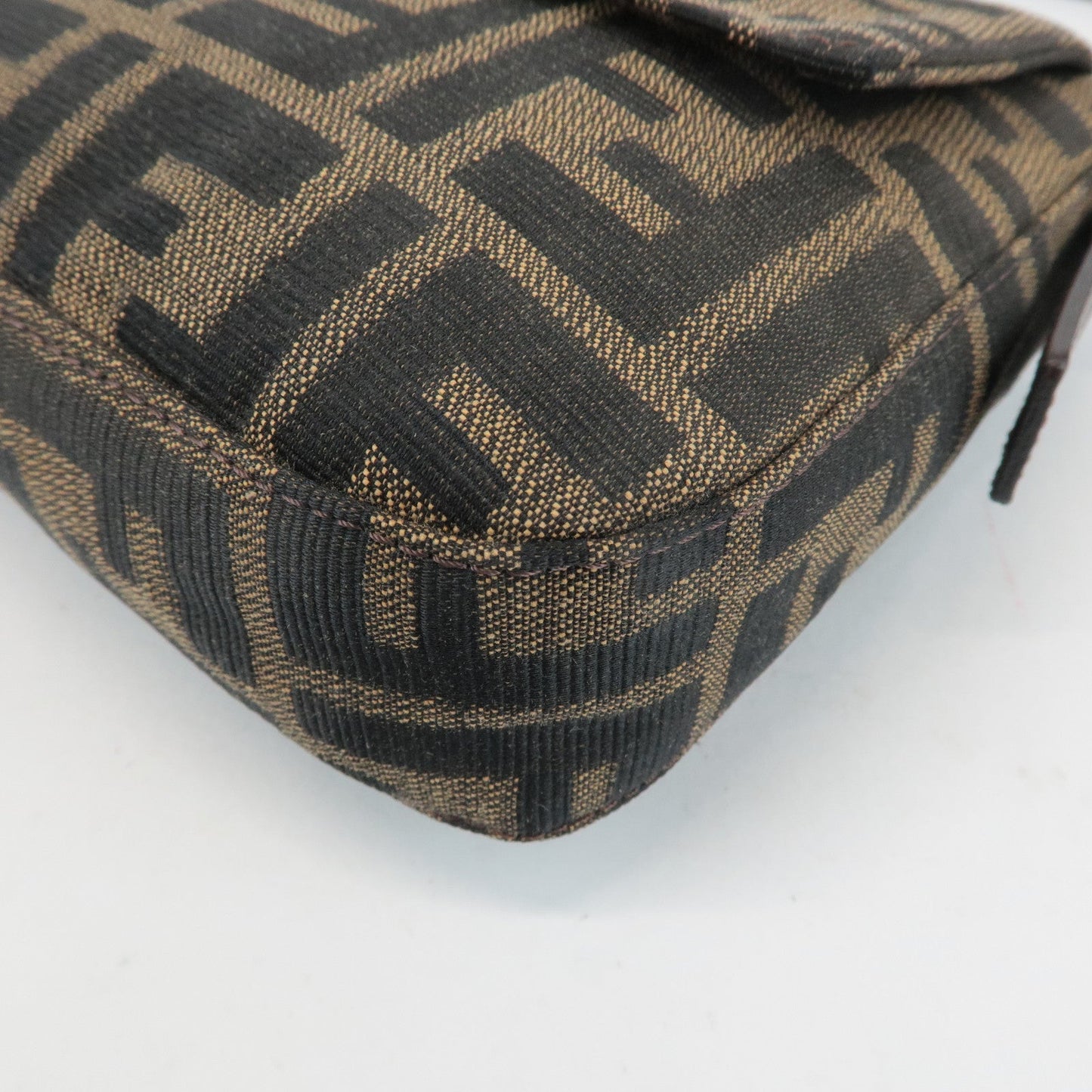 FENDI Zucca Mamma Baguette Canvas Shoulder Bag 26424 Brown Black  d