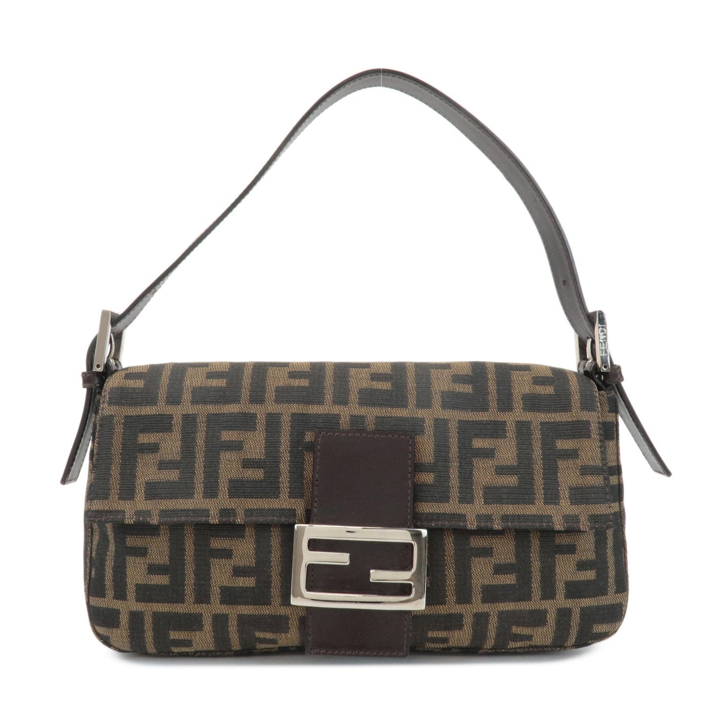 FENDI Zucca Mamma Baguette Canvas Shoulder Bag 26424 Brown Black  d