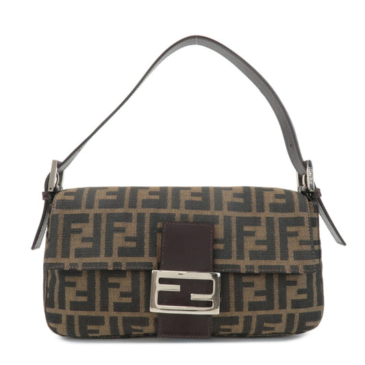 FENDI Zucca Mamma Baguette Canvas Shoulder Bag 26424 Brown Black  d