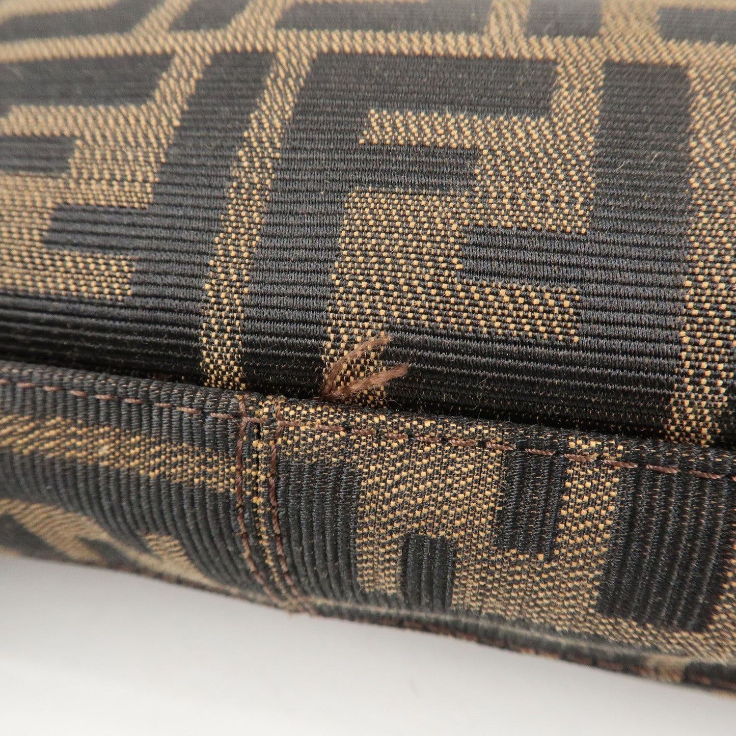 FENDI Zucca Canvas Leather Shoulder Bag Brown 26569  d