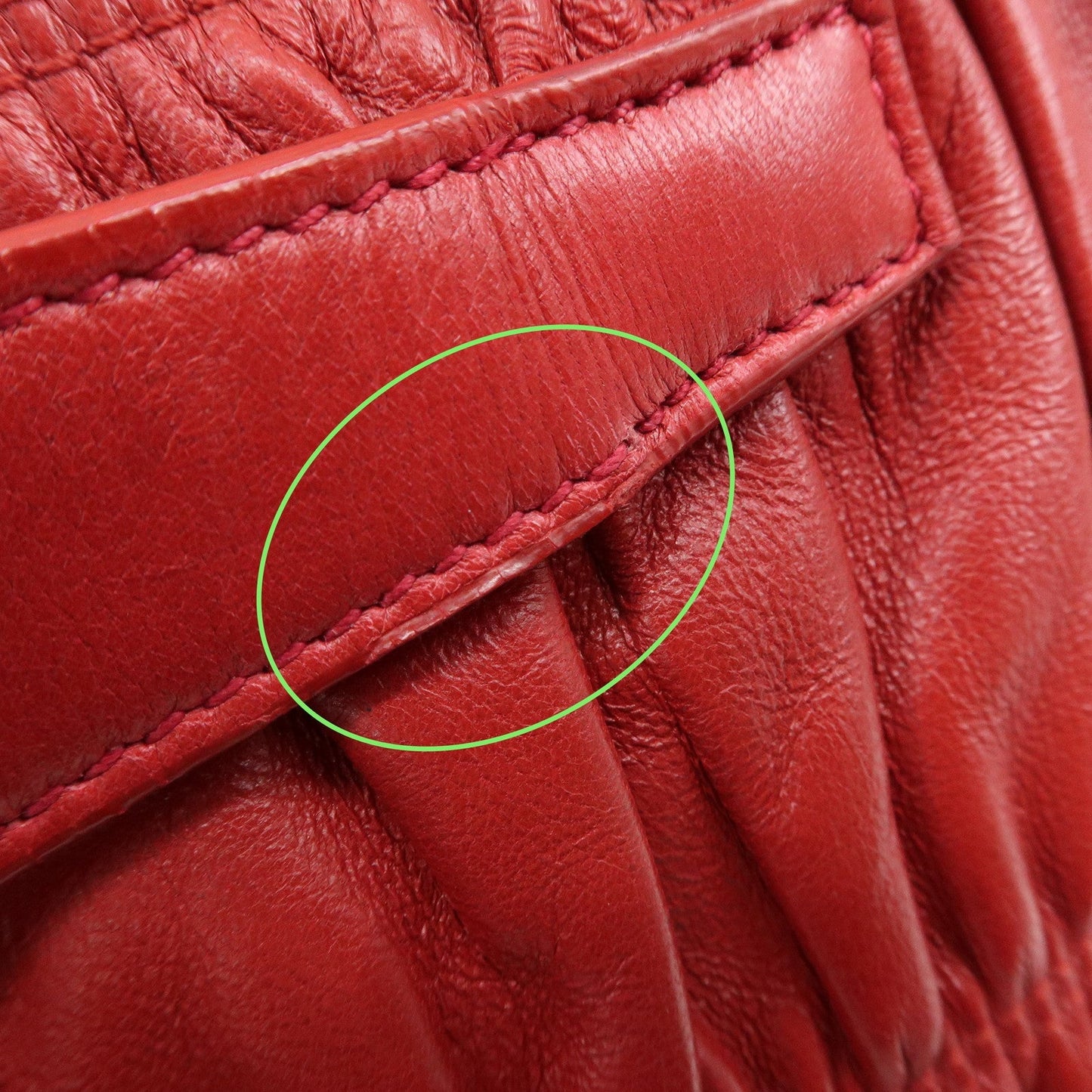 PRADA Leather Clutch Bag Red  d