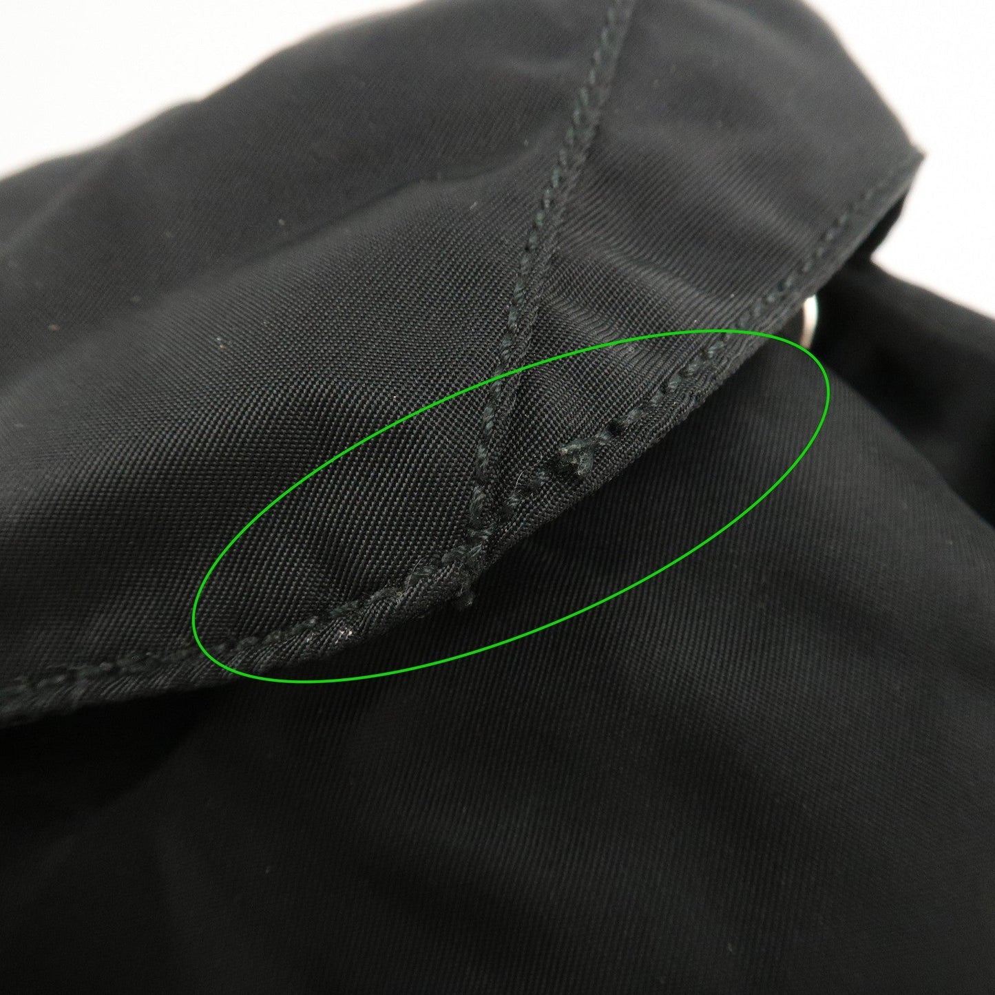 PRADA Triangle Logo Nylon Leather Back Pack Black B5885  d