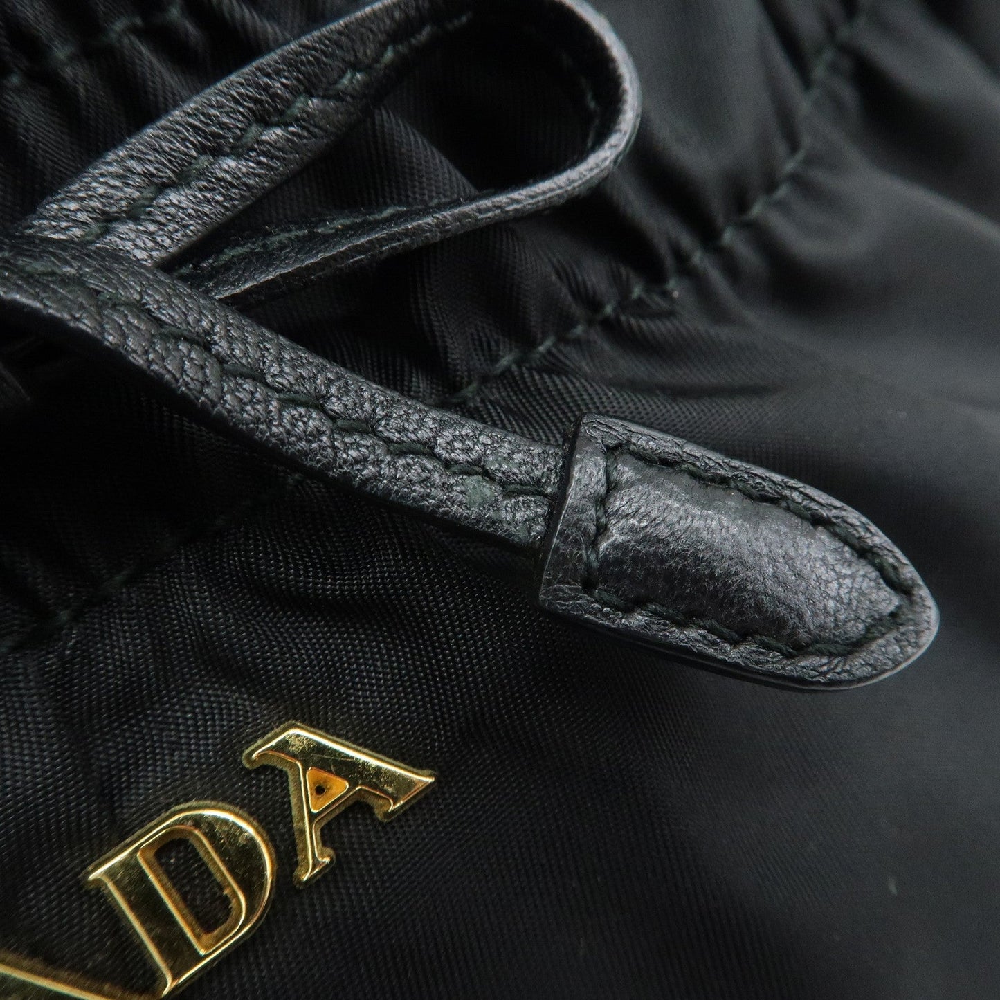 PRADA Nylon Leather Shoulder Bag Black  d