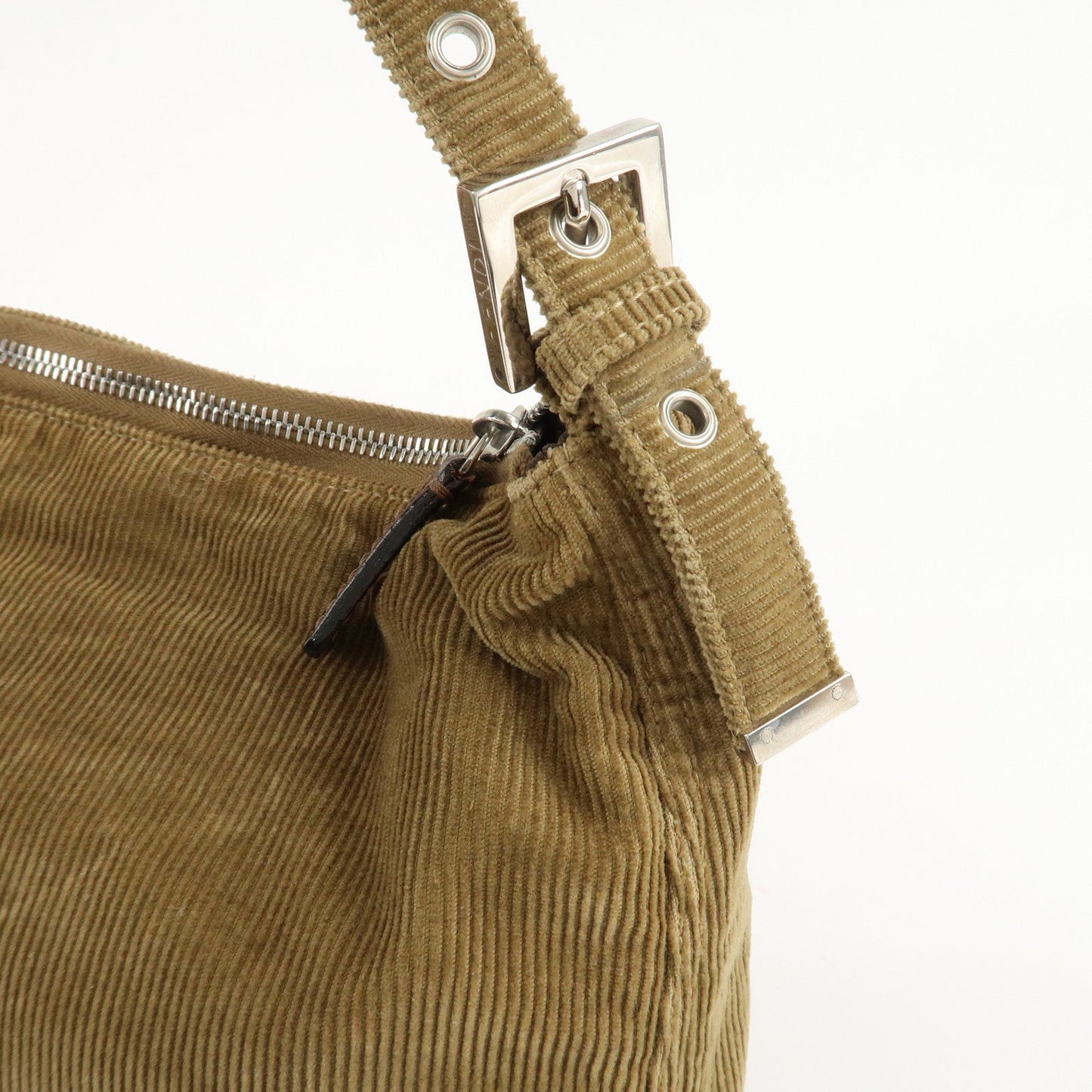 FENDI Corduroy Shoulder Bag Hand Bag Brown  d