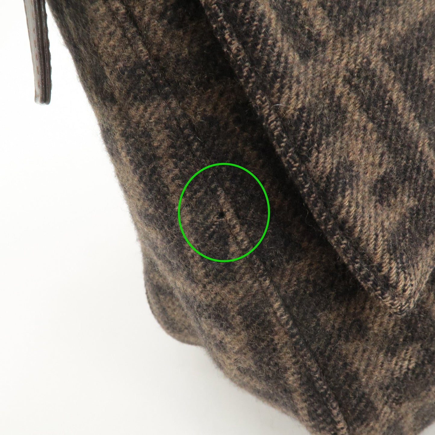 FENDI Mamma Baguette Zucca Wool Leather Shoulder Bag 26325  d