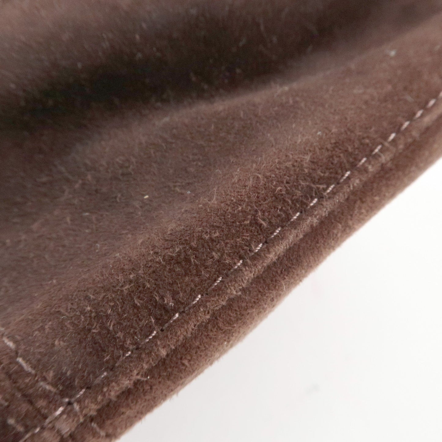 FENDI Suede Leather Shoulder Bag Dark Brown 26722  d