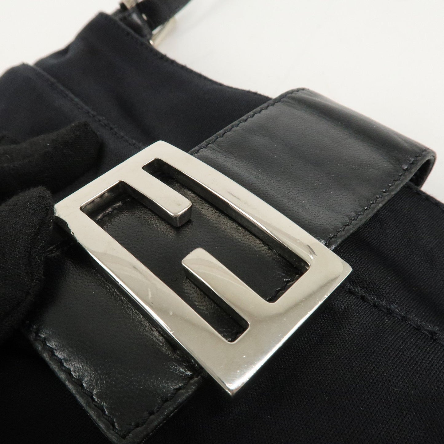 FENDI Polyester Leather Shoulder Bag Black 26727  d
