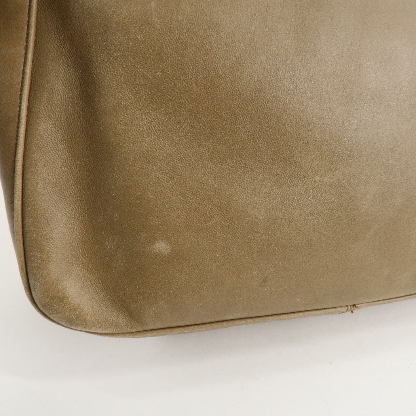 FENDI Mamma Baguette Leather Shoulder Bag Hand Bag Beige  d