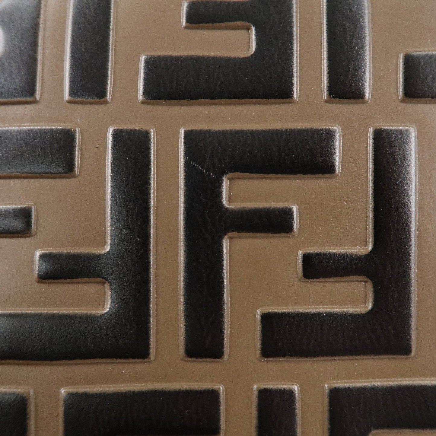 FENDI Zucca KAN I Leather 2Way Bag Hand Bag Brown Black 8BT283  d