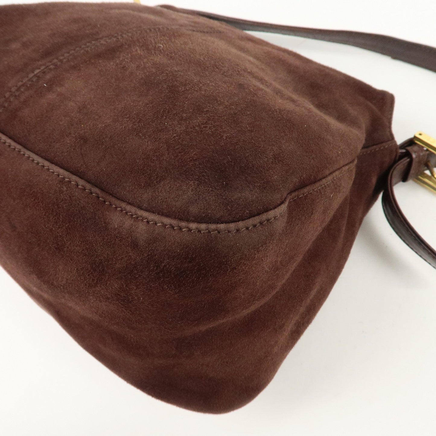 FENDI Suede Leather Shoulder Bag Hand Bag Brown 26426  d