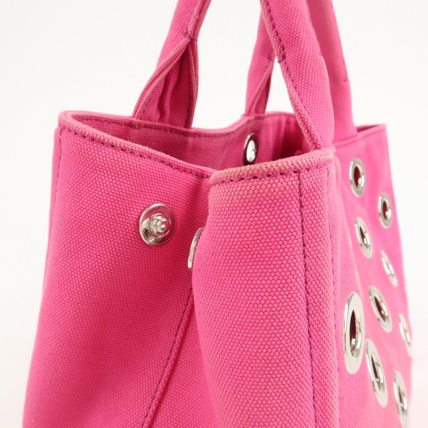 PRADA Canapa Mini Canvas 2Way Bag Hand Bag Pink 1BG439  d