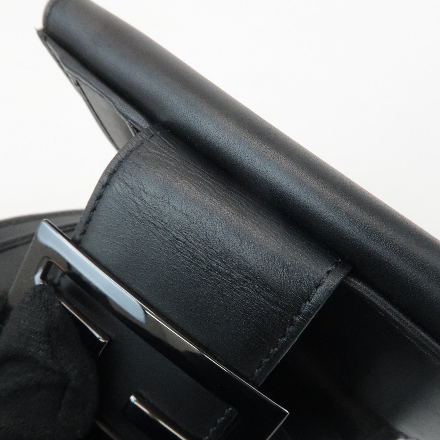 FENDI Zucchino Canvas Leather Double Hook Wallet Black 8M0035  d