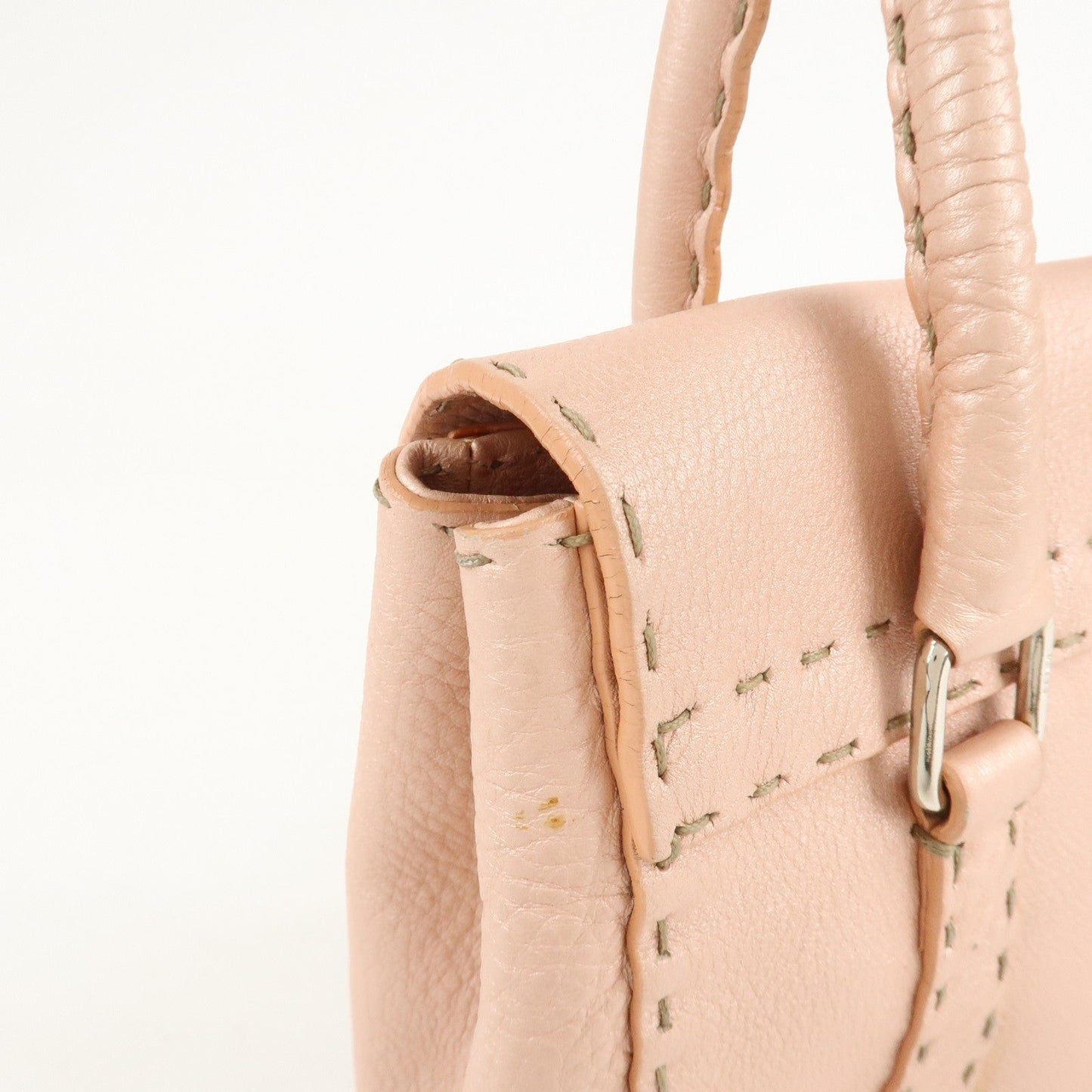 FENDI Selleria Leather Mini Linda Hand Bag Pink 8BR486  d