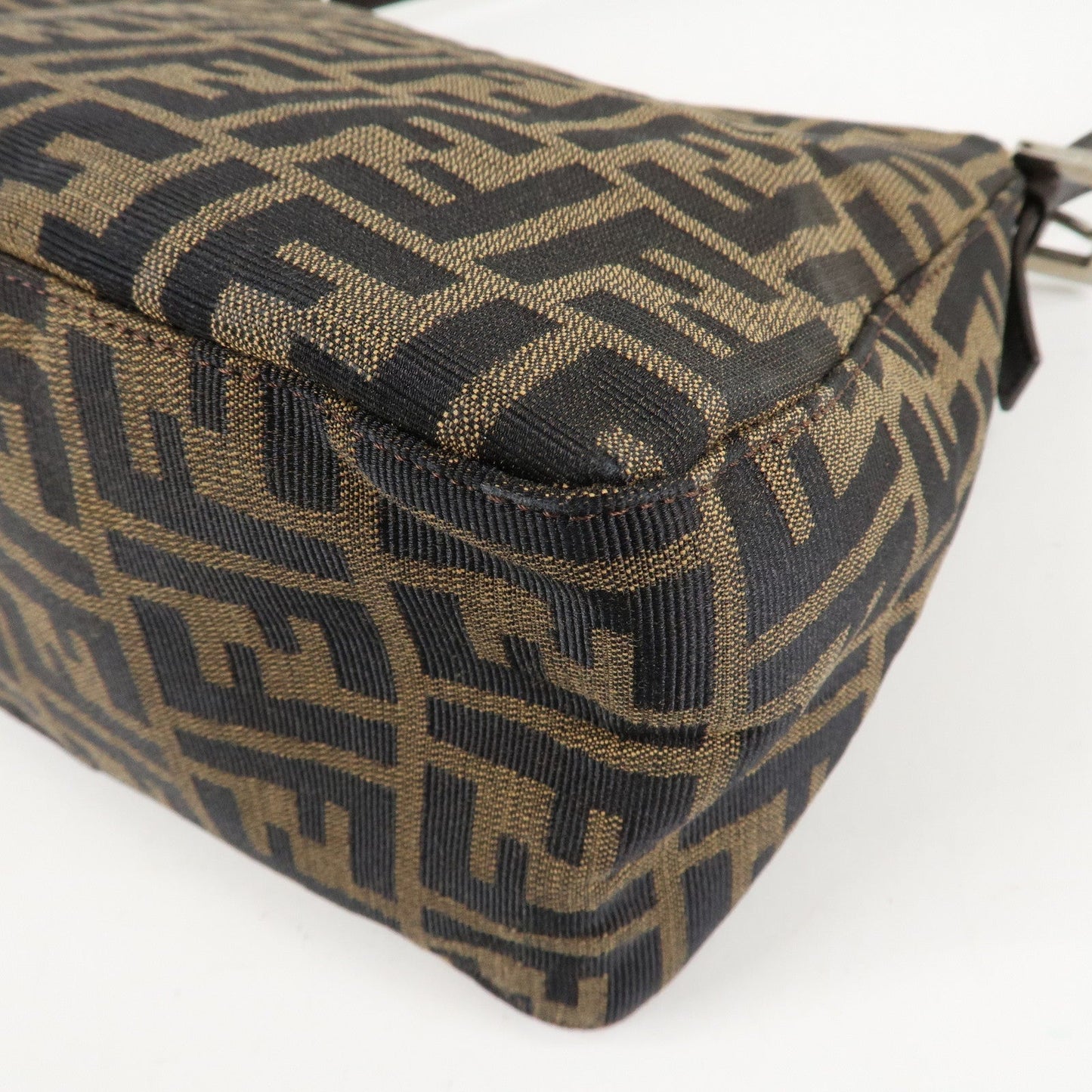 FENDI Mamma Baguette Zucca Canvas Leather Shoulder Bag 26325  d