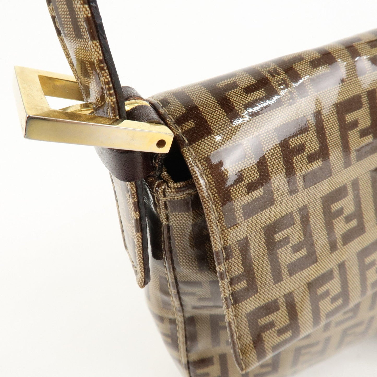 FENDI Mamma Baguette Zucchino PVC Leather Shoulder Bag 26424  d