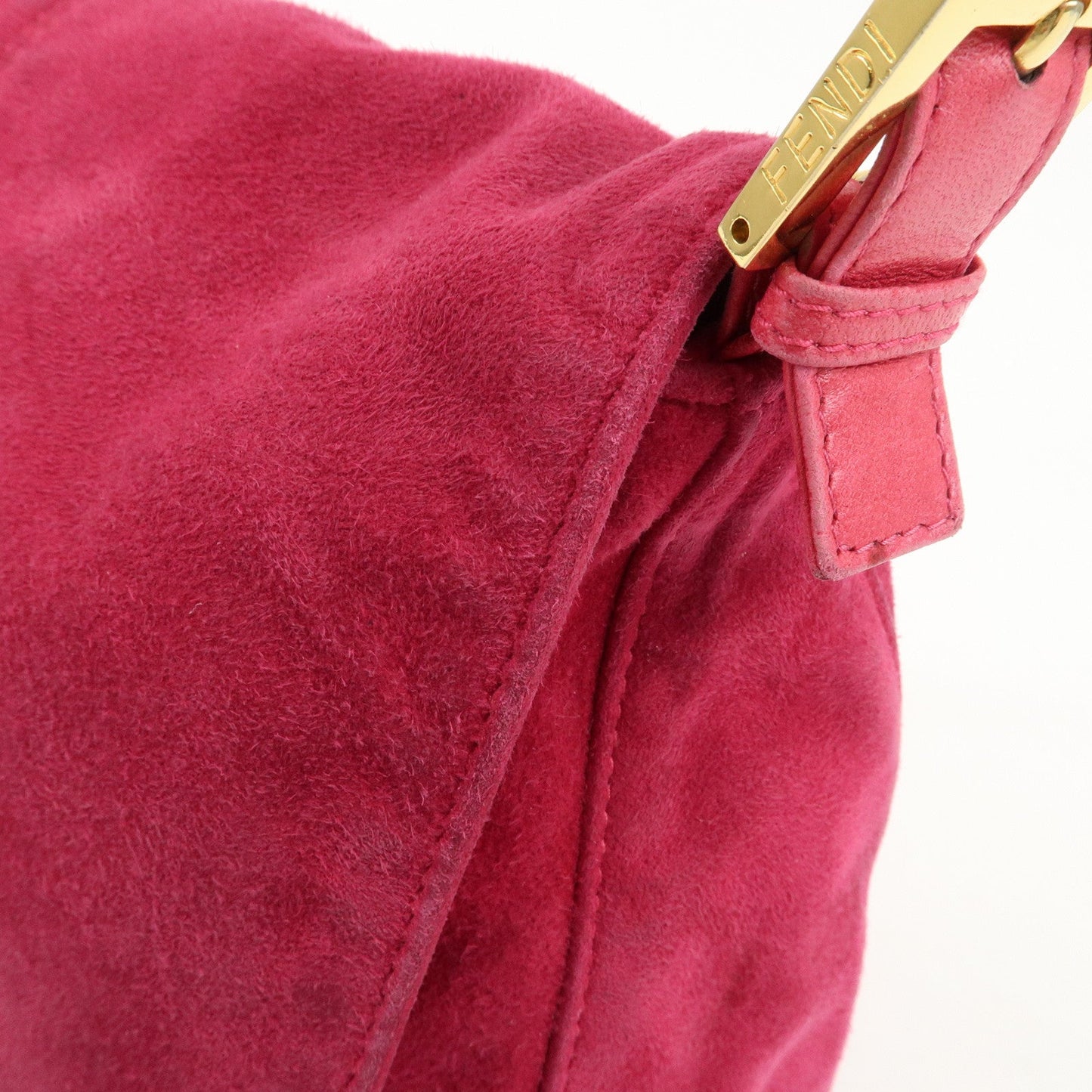 FENDI Mamma Baguette Suede Leather Shoulder Bag 26325  d