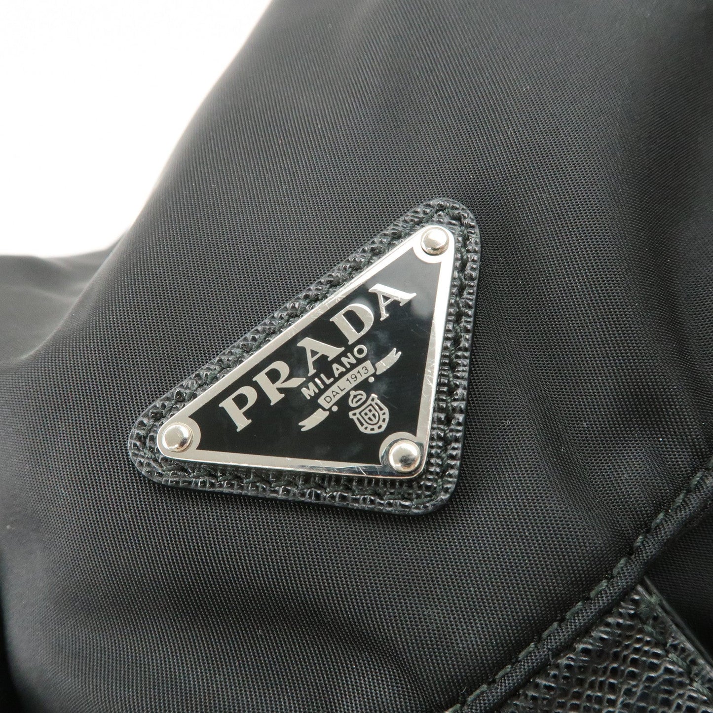 PRADA Re-Nylon Triangle Logo Nylon Leather Back Pack NERO 1BZ811  d