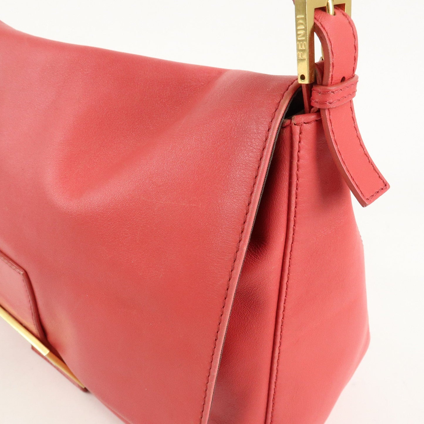 FENDI Big Mamma Baguette Leather Chain Shoulder Bag Pink 8BR638  d