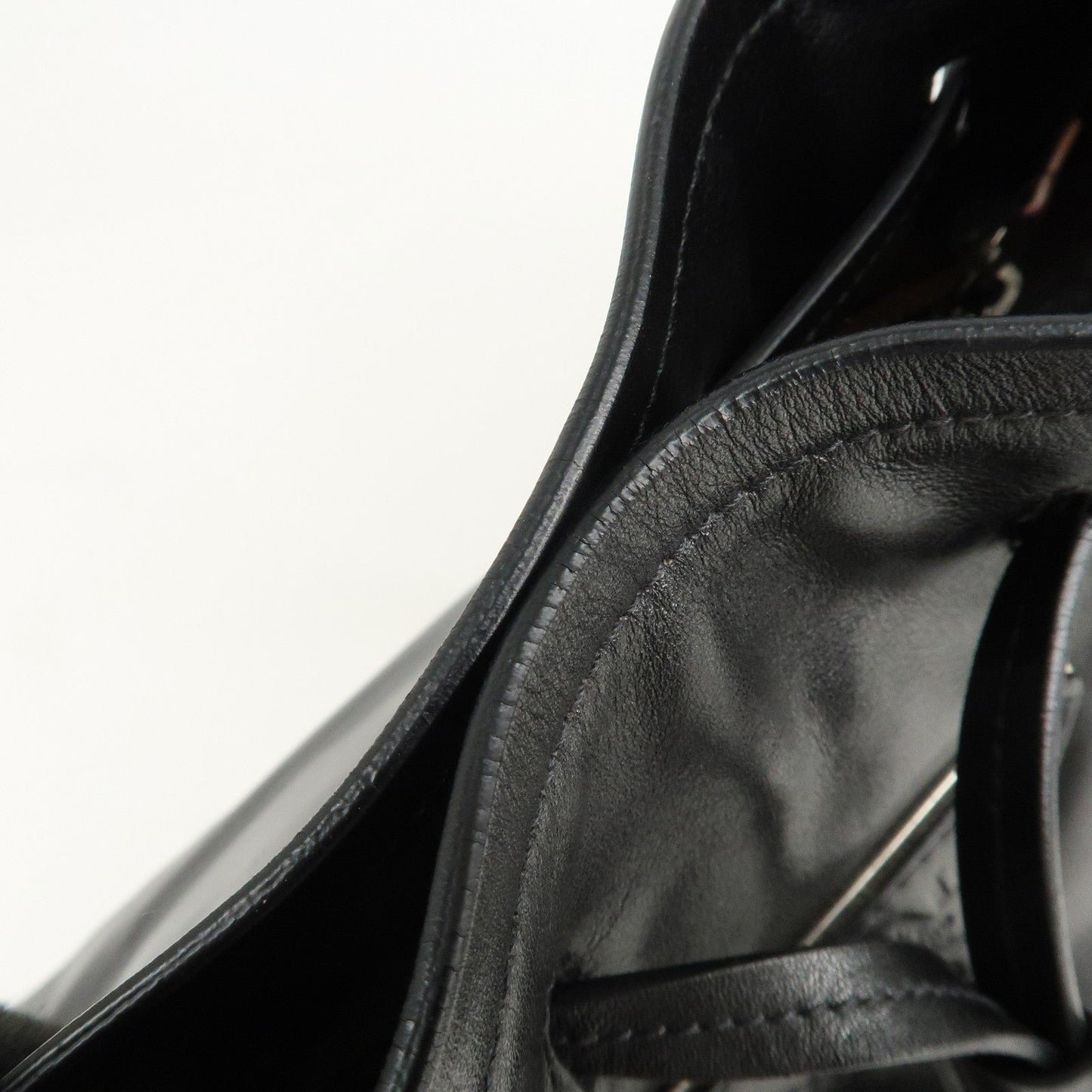 PRADA Leather Tote Bag Shoulder Bag Black BR3616  d