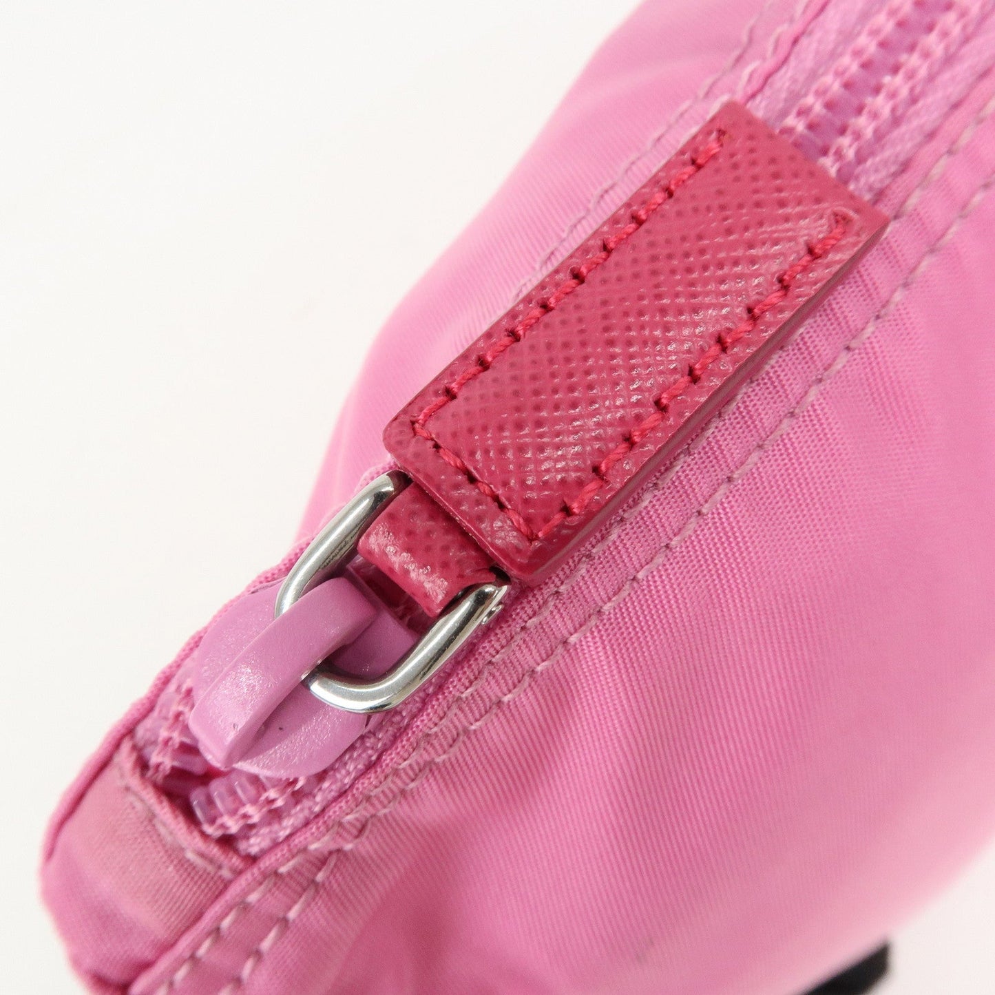 PRADA Nylon Saffiano Leather Pouch Begonia 1N0011  d