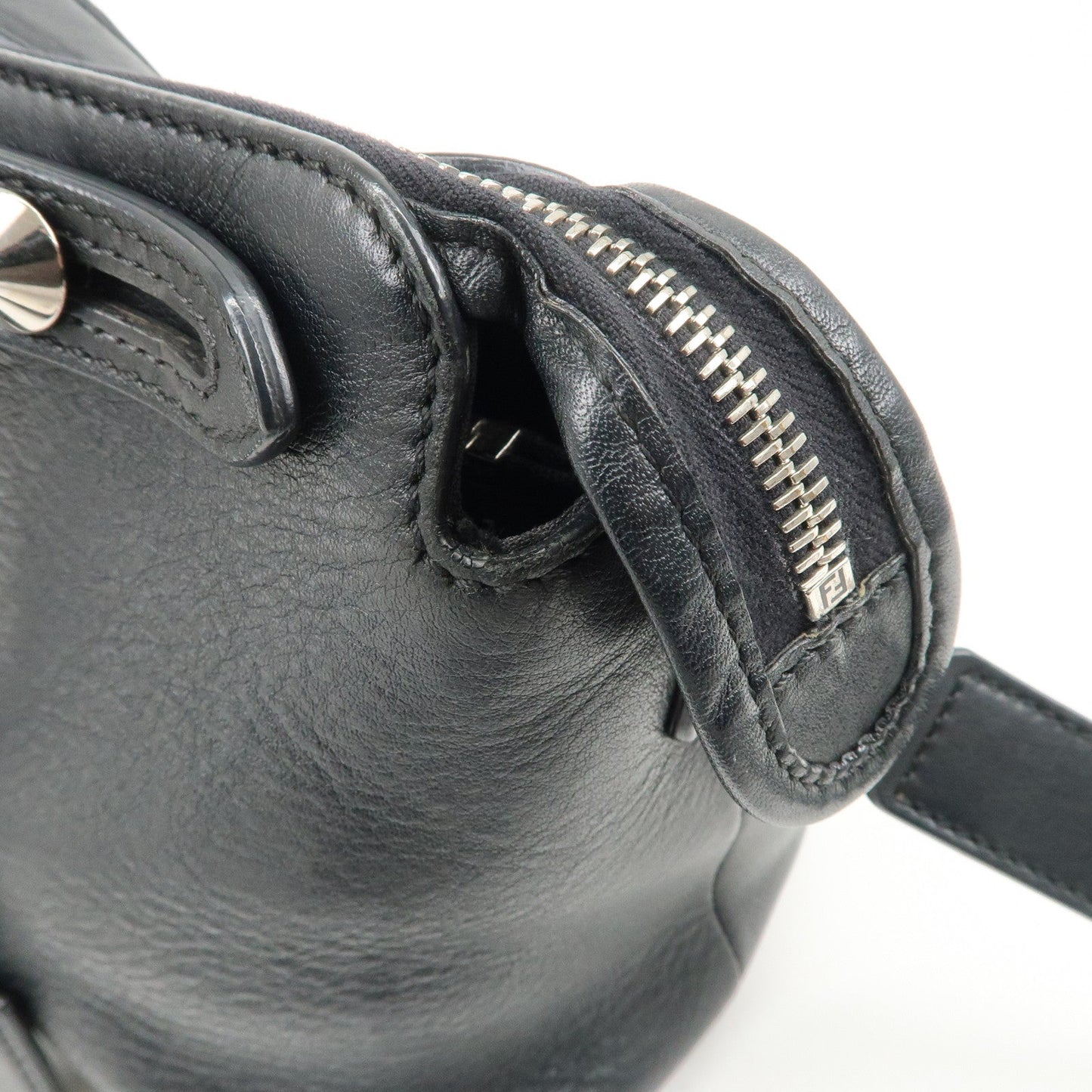 FENDI Bay The Way Leather 2Way Bag Shoulder Bag Black 8BL124  d