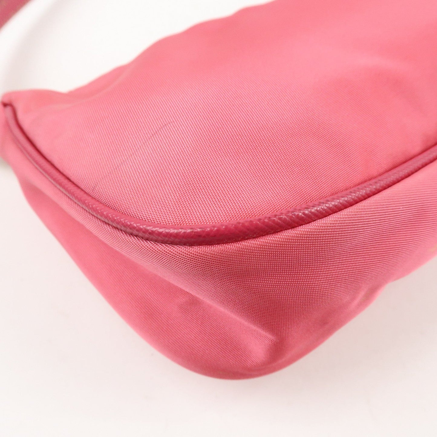 PRADA Nylon Saffiano Leather Shoulder Bag Hand Bag Pink  d