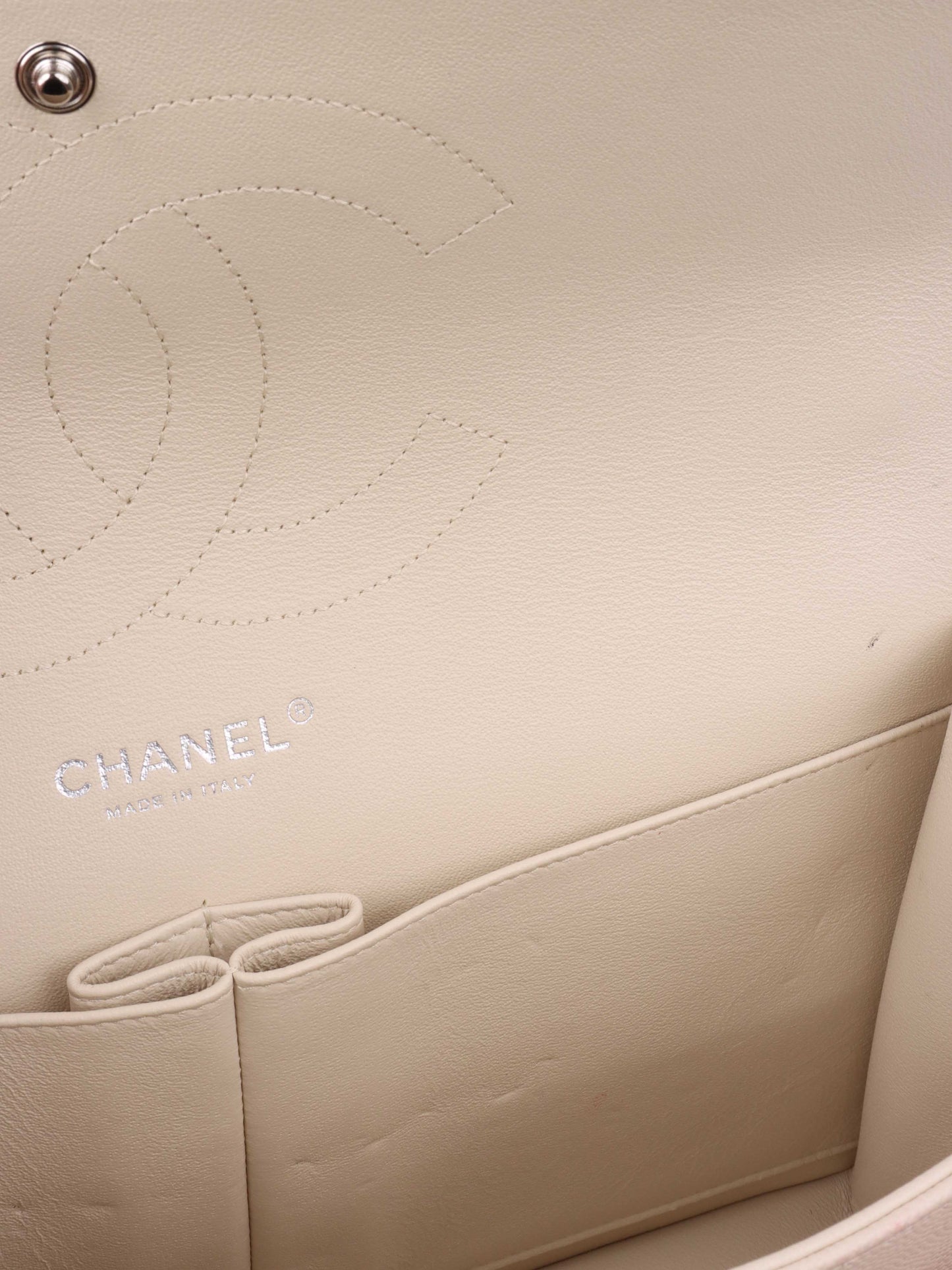 Chanel Jumbo Ivory Caviar Classic Flap.