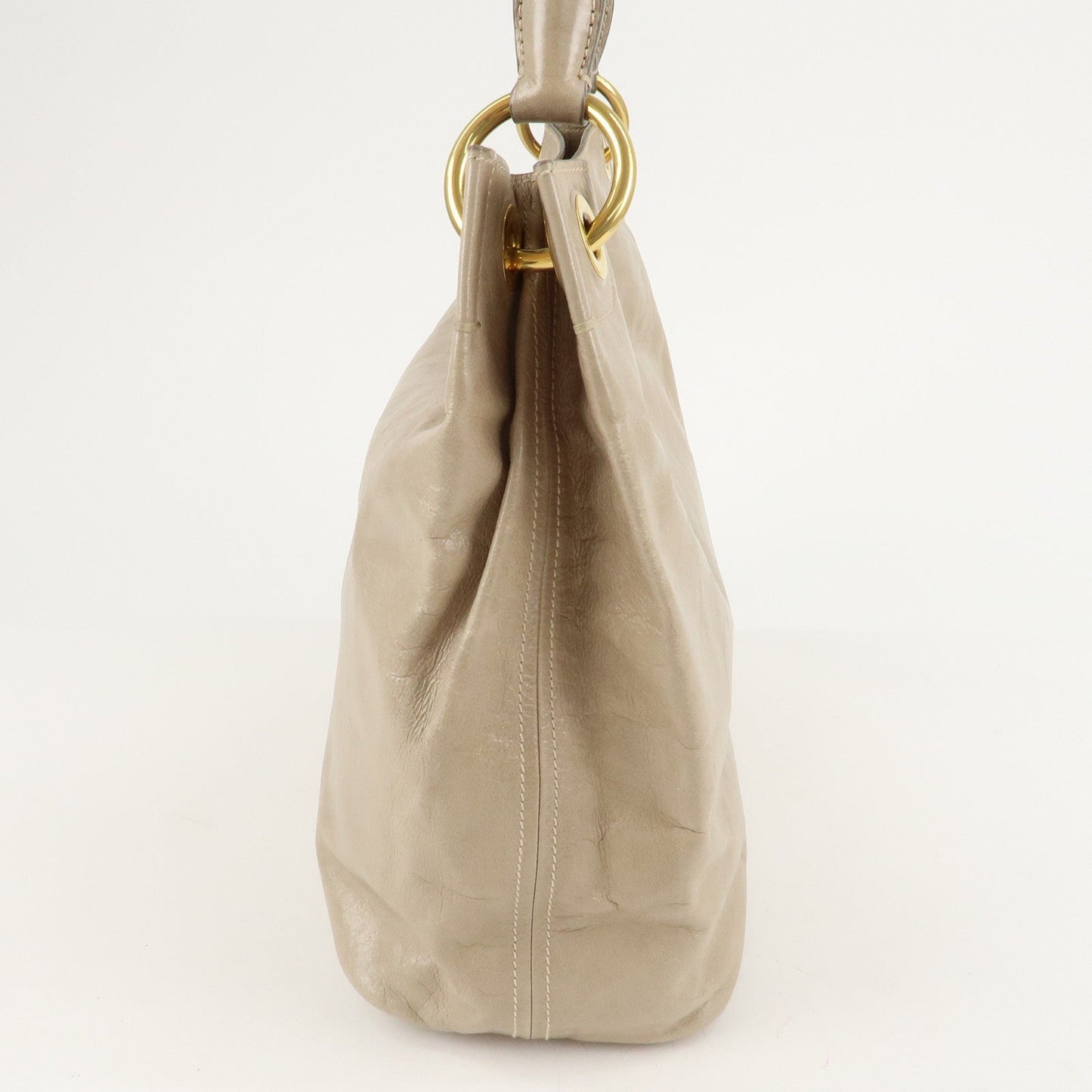 PRADA Leatehr Shoulder Bag Hand Bag Beige  d
