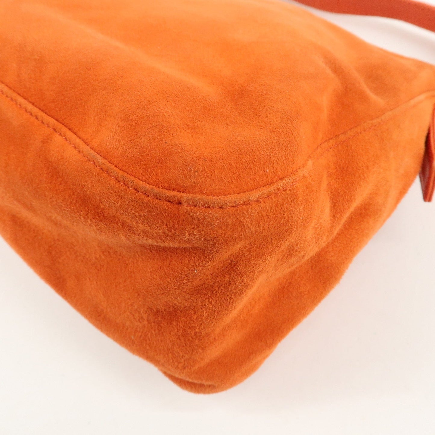 FENDI Mamma Baguette Suede Leather Shoulder Bag Orange 26325  d