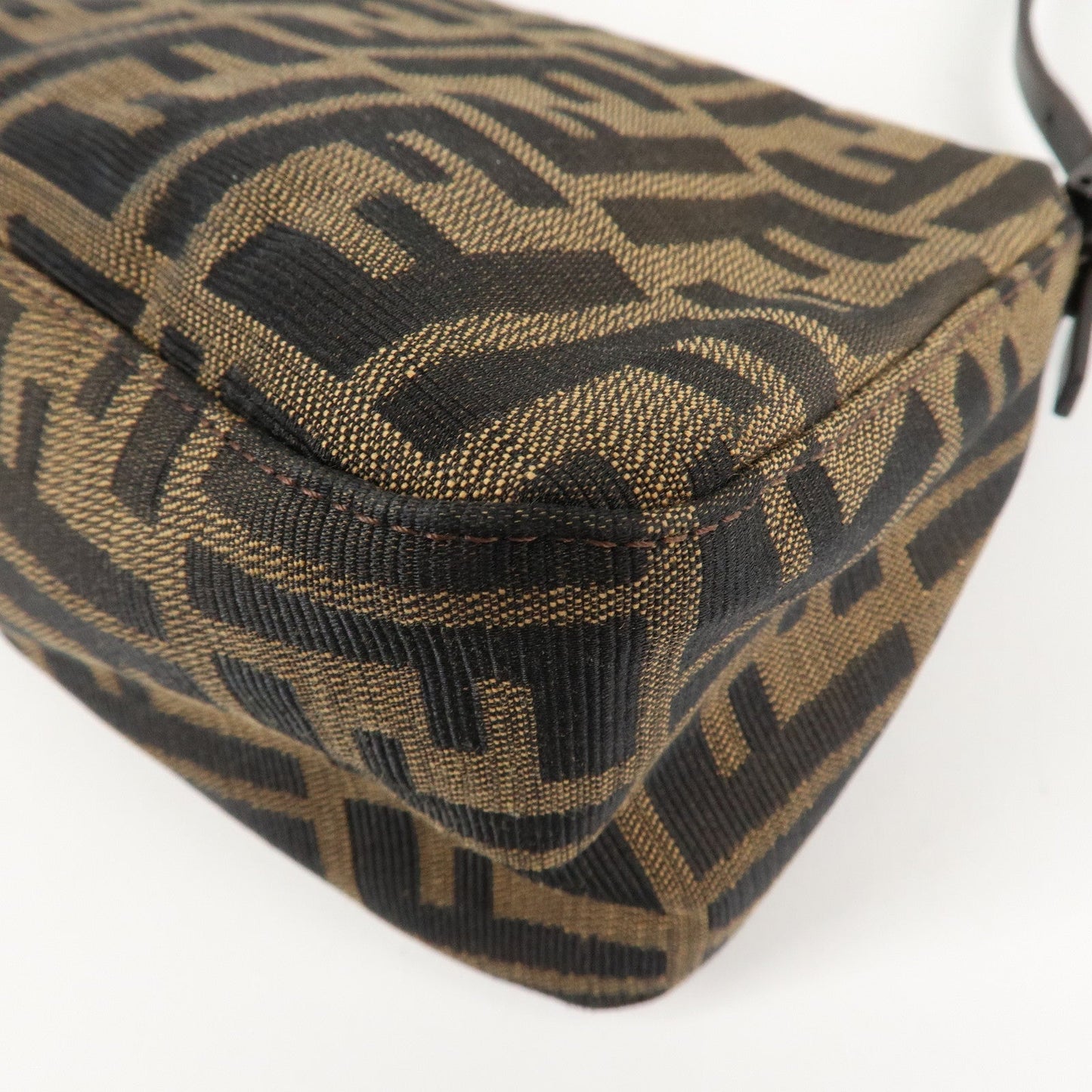 FENDI Mini Mamma Baguette Zucca Shoulder Bag Black Brown 8BR180  d