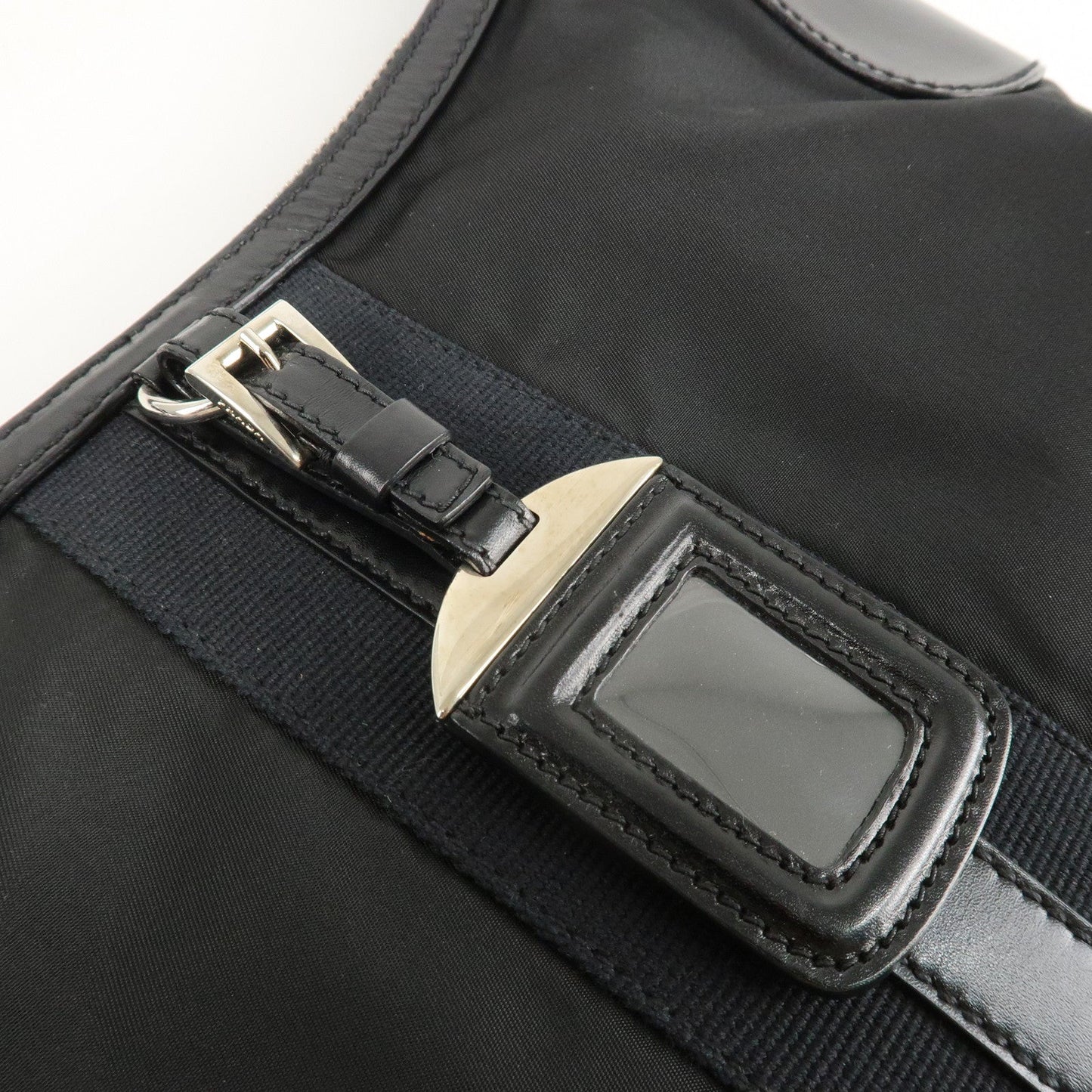 PRADA Nylon Leather Shoulder Bag Black BR2604  d