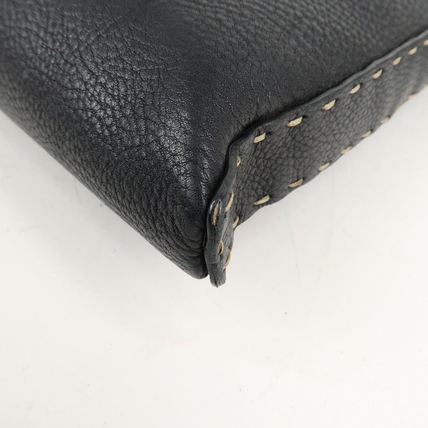 FENDI Selleria Leather Shoulder Bag Crossbody Bag Black 8BT092  d
