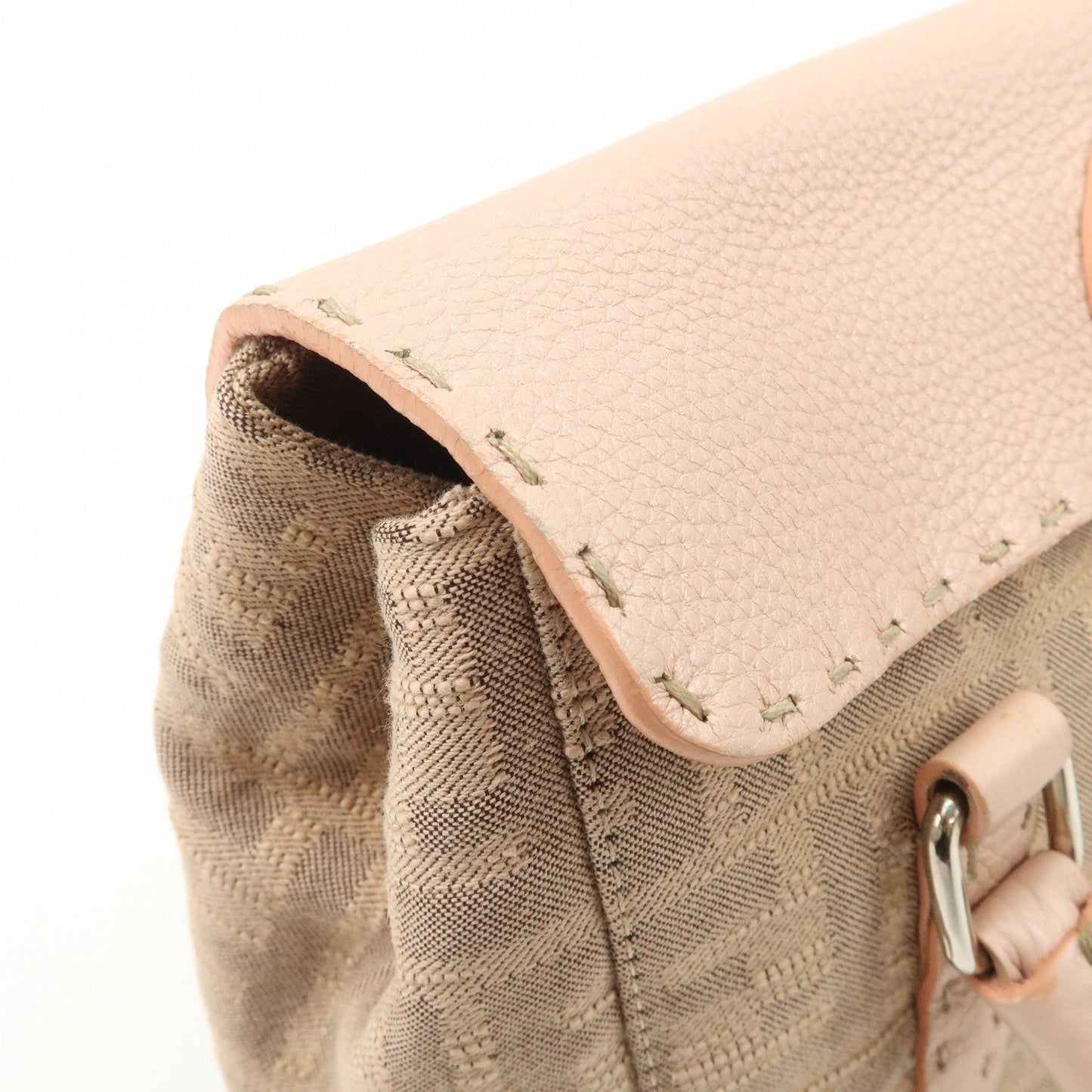 FENDI Zucca Selleria Leather Mini Linda Hand Bag Pink 8BR486  d