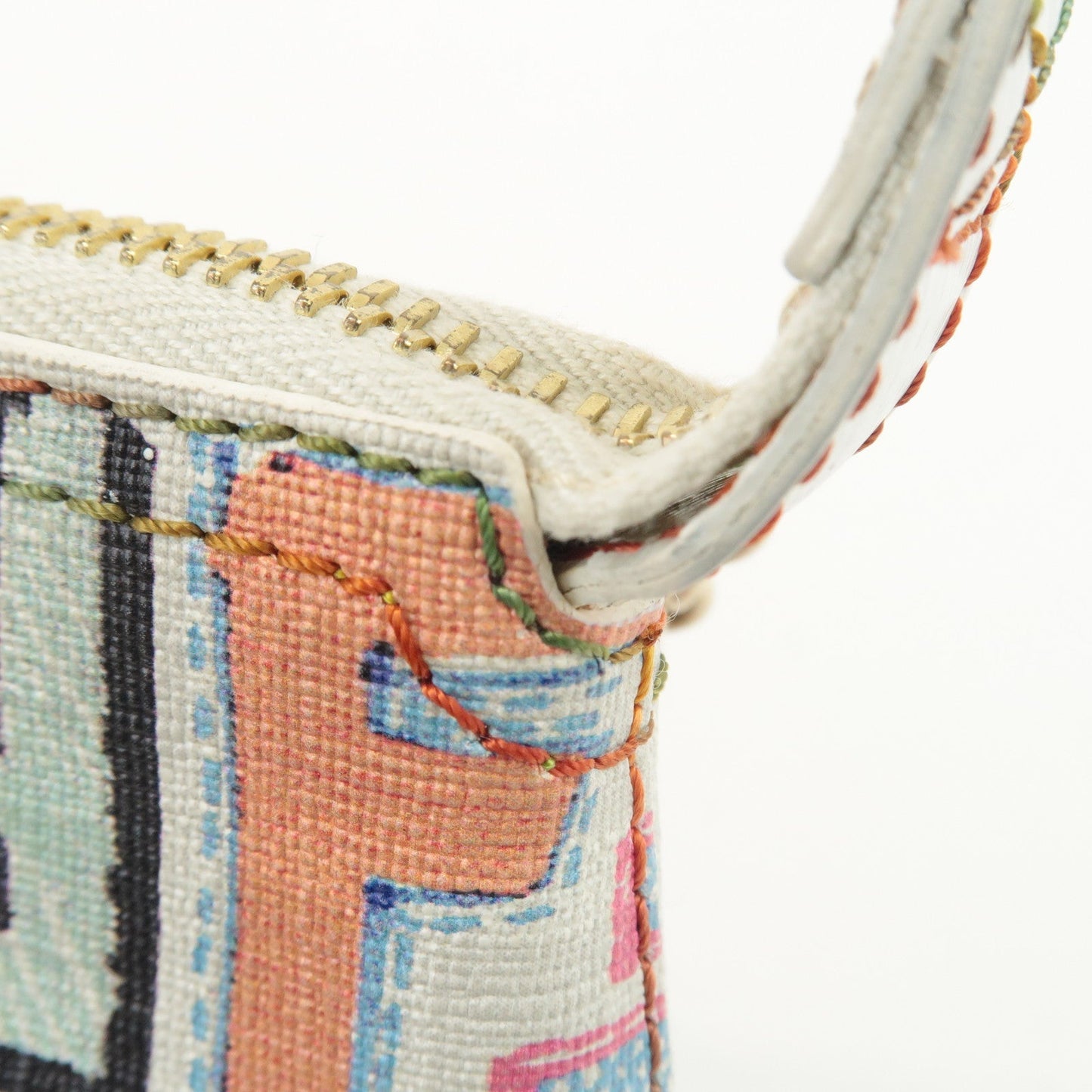 FENDI Zucca Print PVC Chain Accessory Pouch Multicolor 8BR592  d