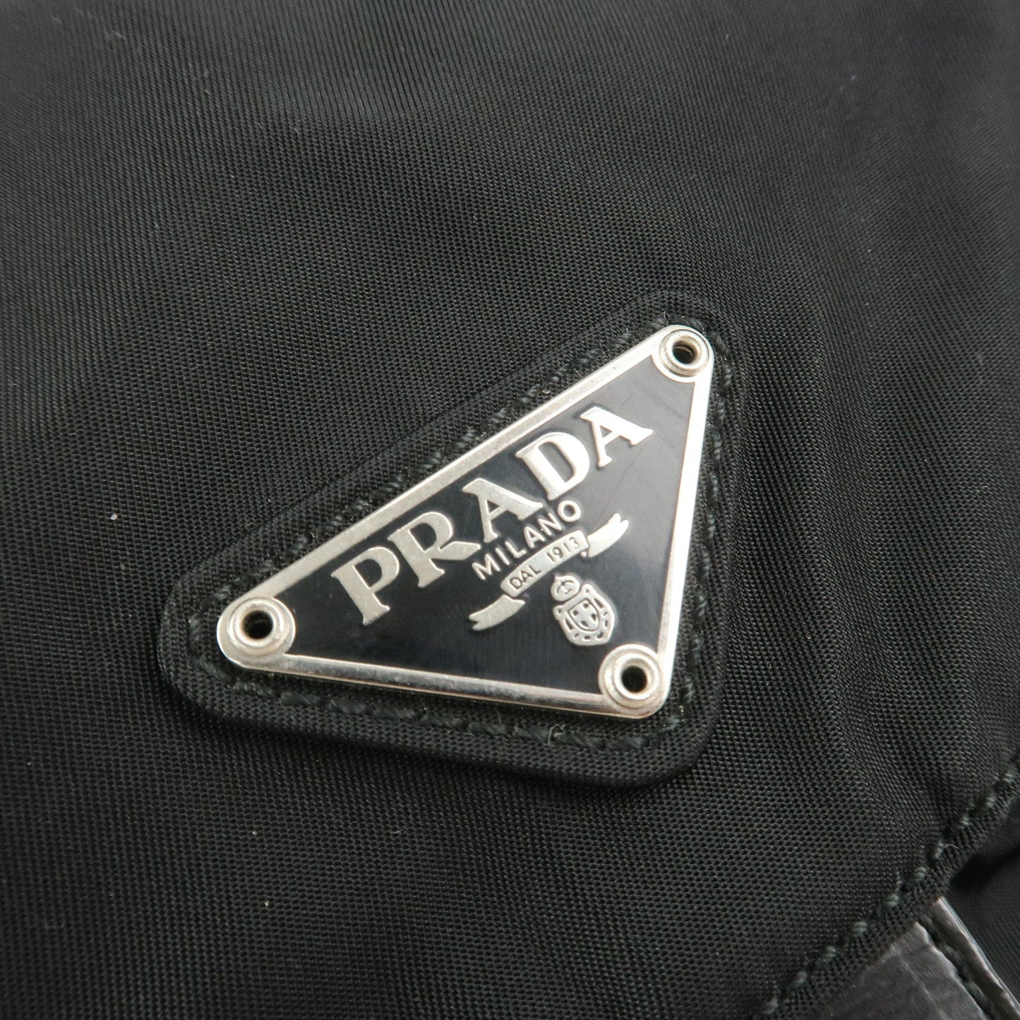 PRADA Triangle Logo Nylon Leather Back Pack Black B5885  d