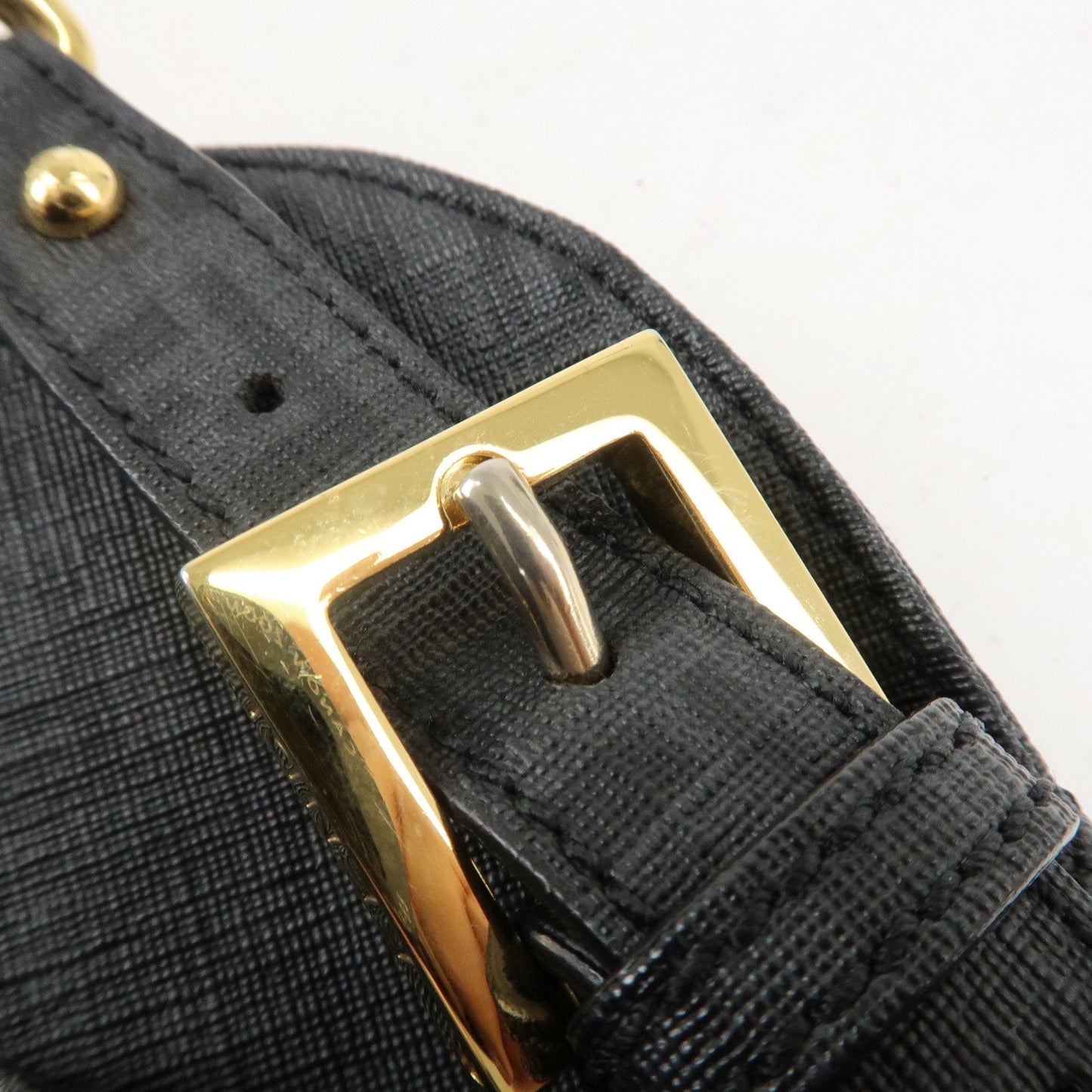 FENDI Zucchino PVC Leather Chain Shoulder Bag Gray Black 8BR003  d