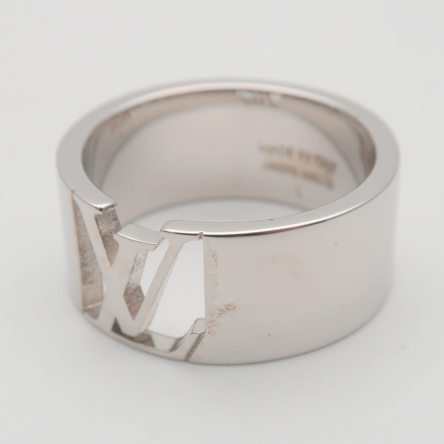 Louis Vuitton Bague Signature Ring L US10.5 Metal Silver M80181