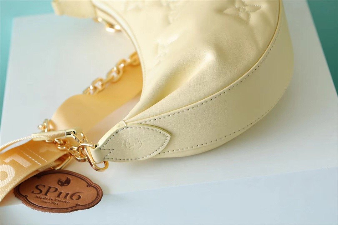 Top Quality Over The Moon Bag Handbags For Women In Banana Yellow 10.8in/28cm Top Quality M59823