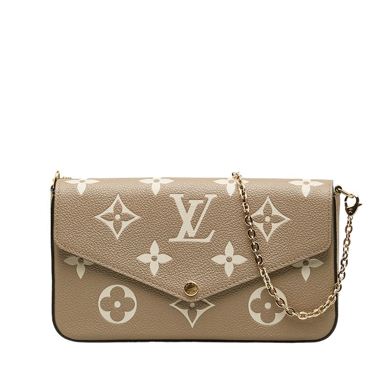 LOUIS VUITTON Louis Vuitton Monogram Amplant M69977 Shoulder Bag Carf/Leather Turtle Cream Gray Lady Gray