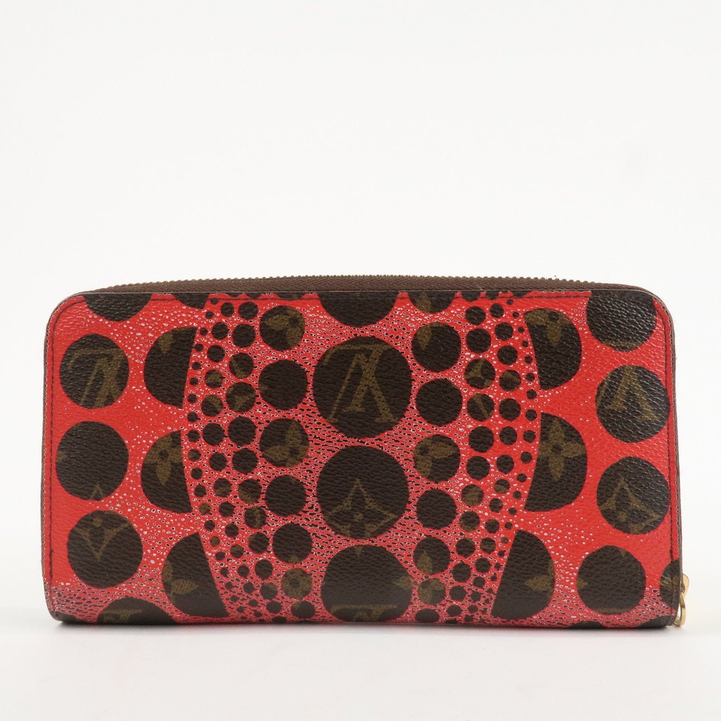 Louis Vuitton Monogram Kusama Pumpkin Dots Zippy Wallet M60450  d