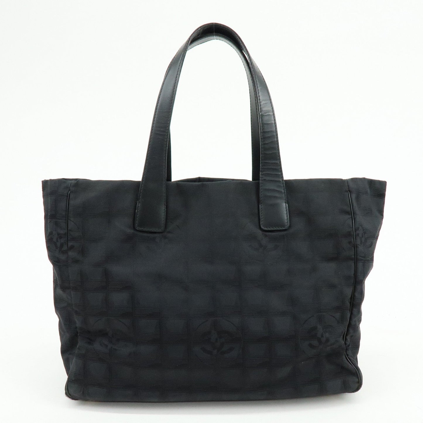 CHANEL New Travel Line Nylon Jacquard Leather Tote Bag A15991