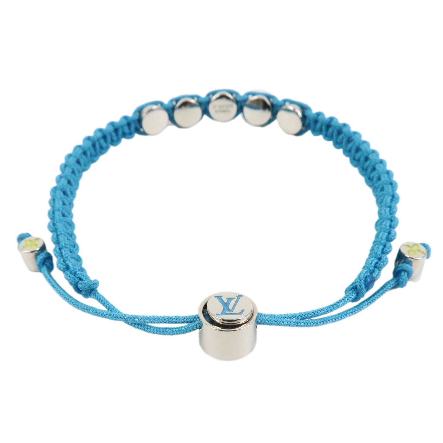 Louis Vuitton Nylon Metal Colors Bracelet Blue M1088A