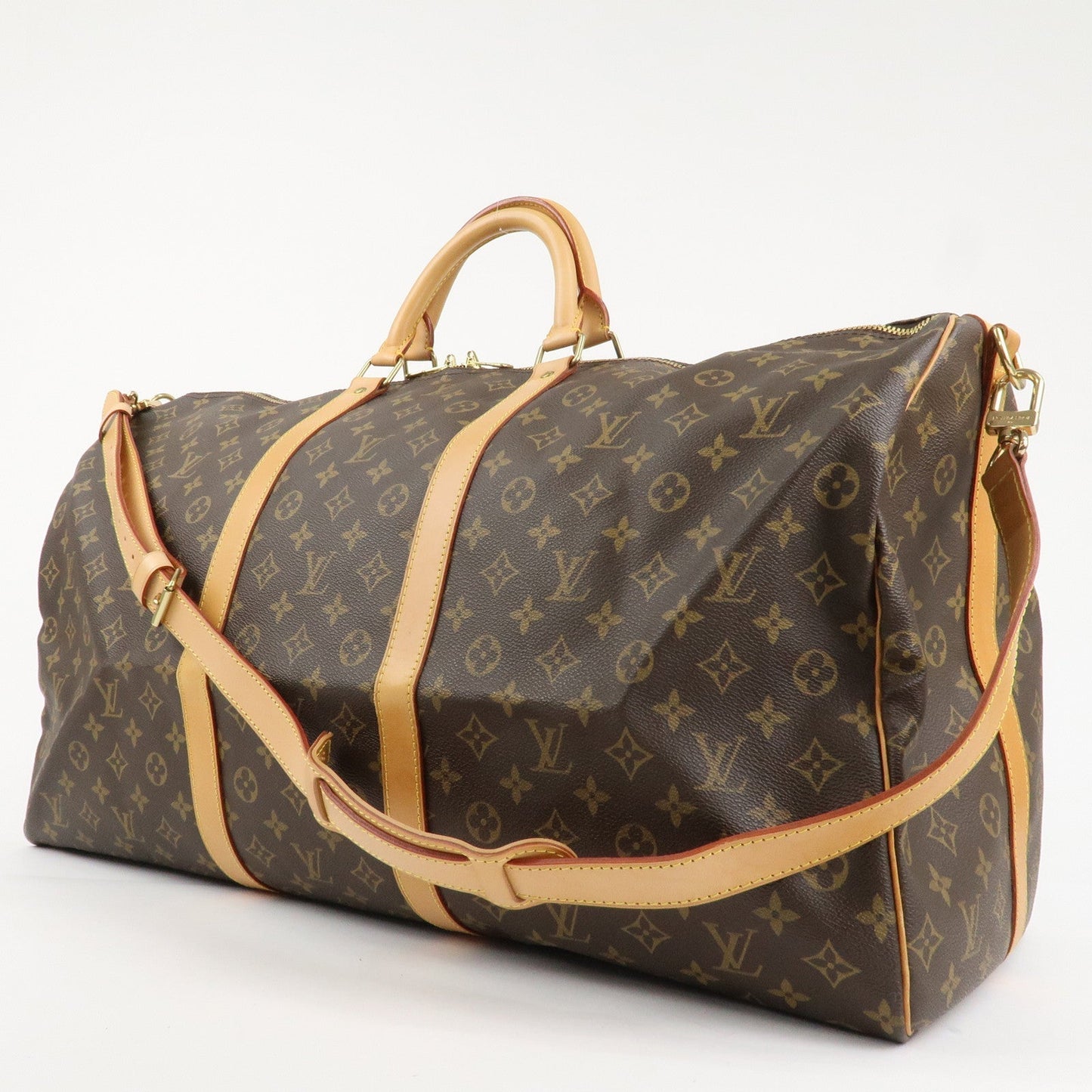 Louis Vuitton Monogram Keep All Bandouliere 60 Bag Brown M41412  d