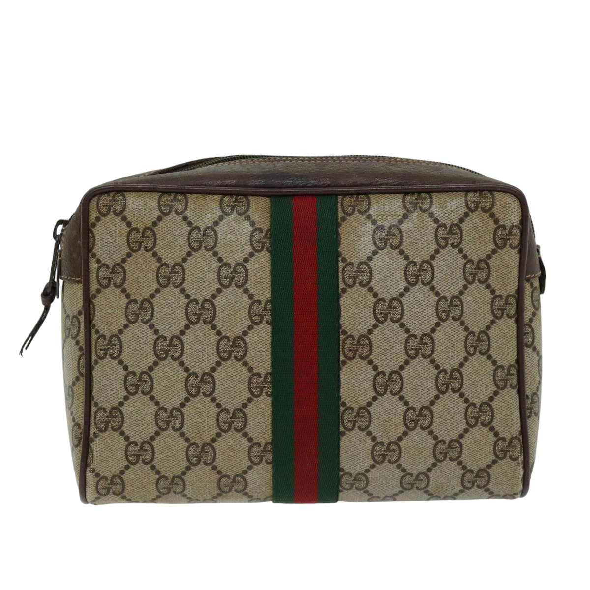 Gucci Sherry Beige Canvas Clutch Bag
