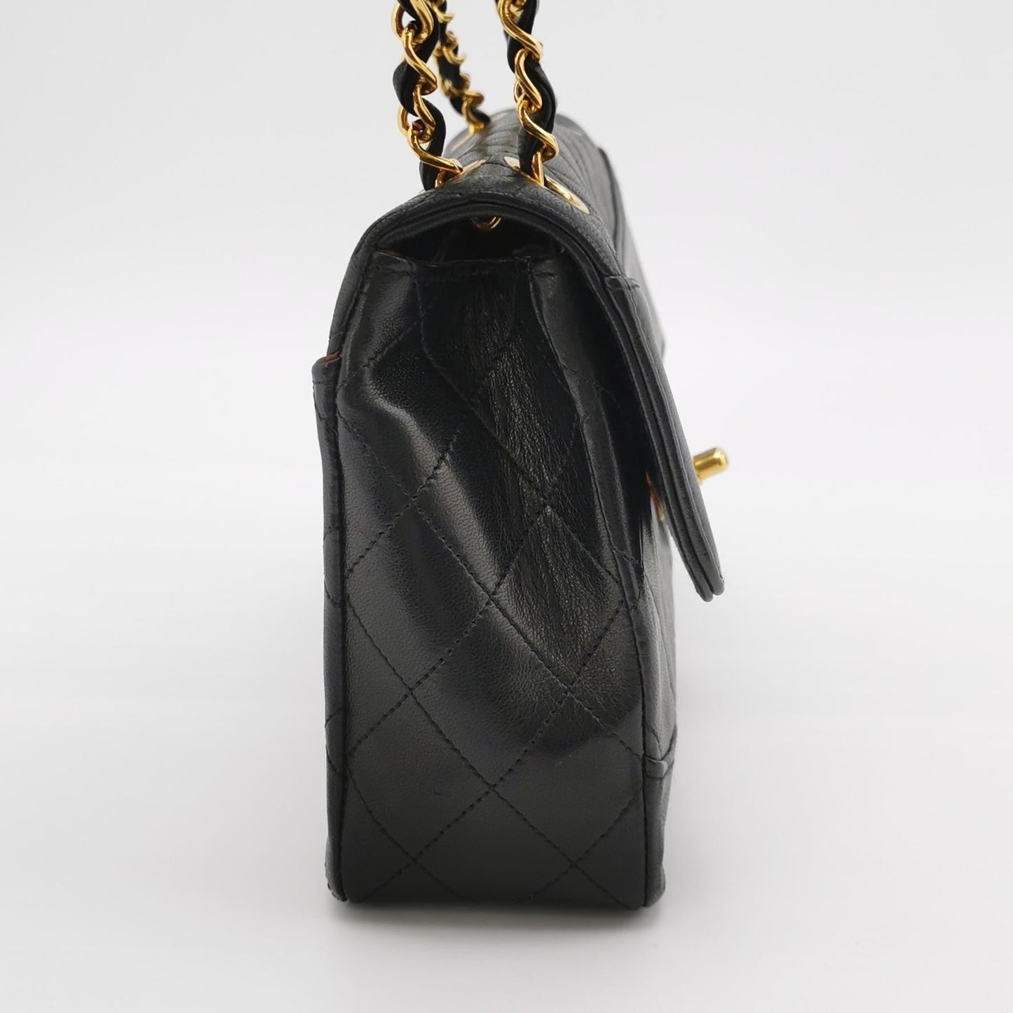 Chanel Classic Flap   1989 Black Lambskin Leather with 24k Gold Hardware