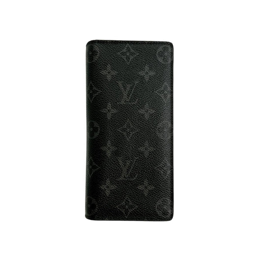 LOUIS VUITTON Long Wallet Purse M61697 Monogram canvas Gray x black Bifold Walletlong wallet Eclipse Portefeuille Blaza mens