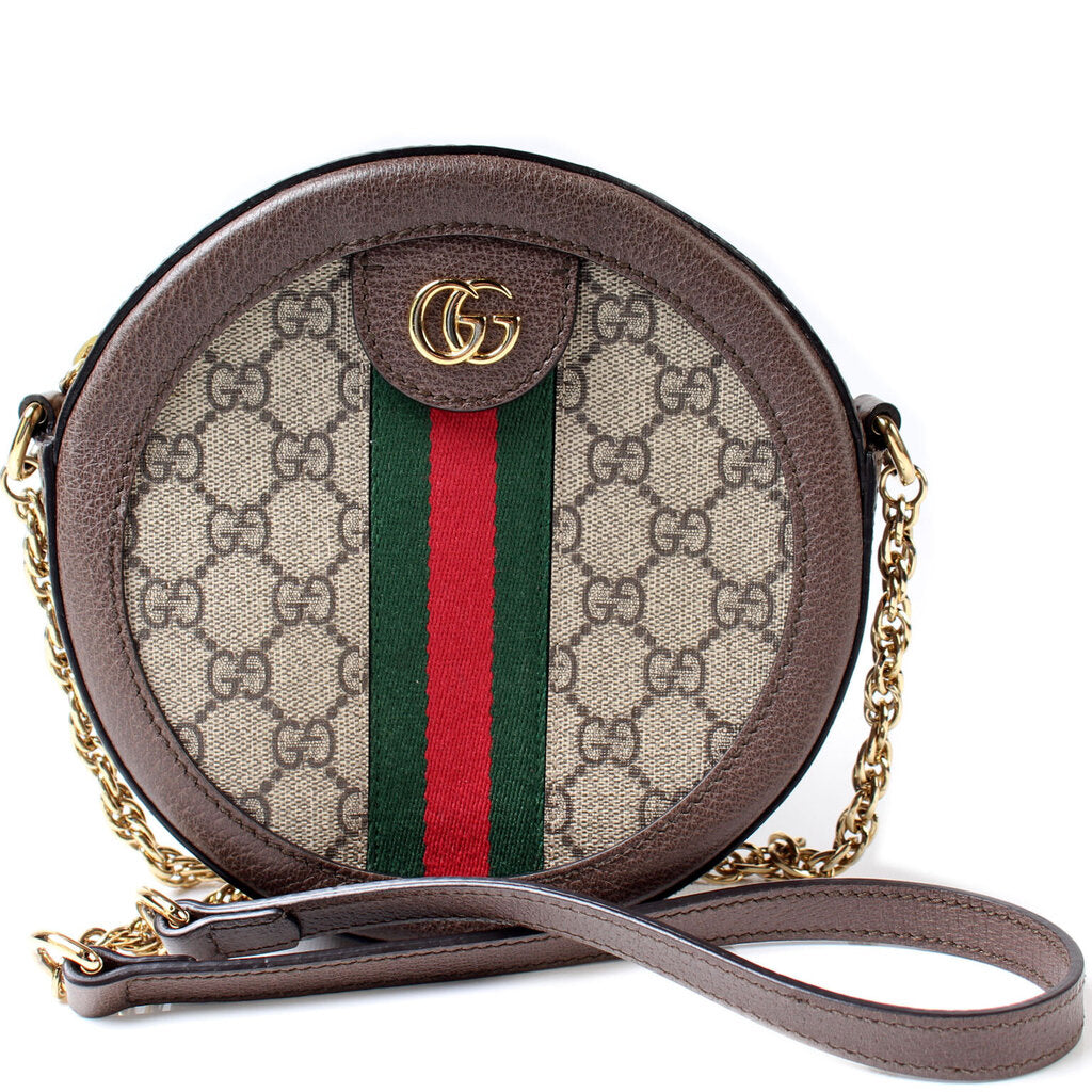 Gucci 550618 Ophidia GG Supreme Round Small Crossbody Bag
