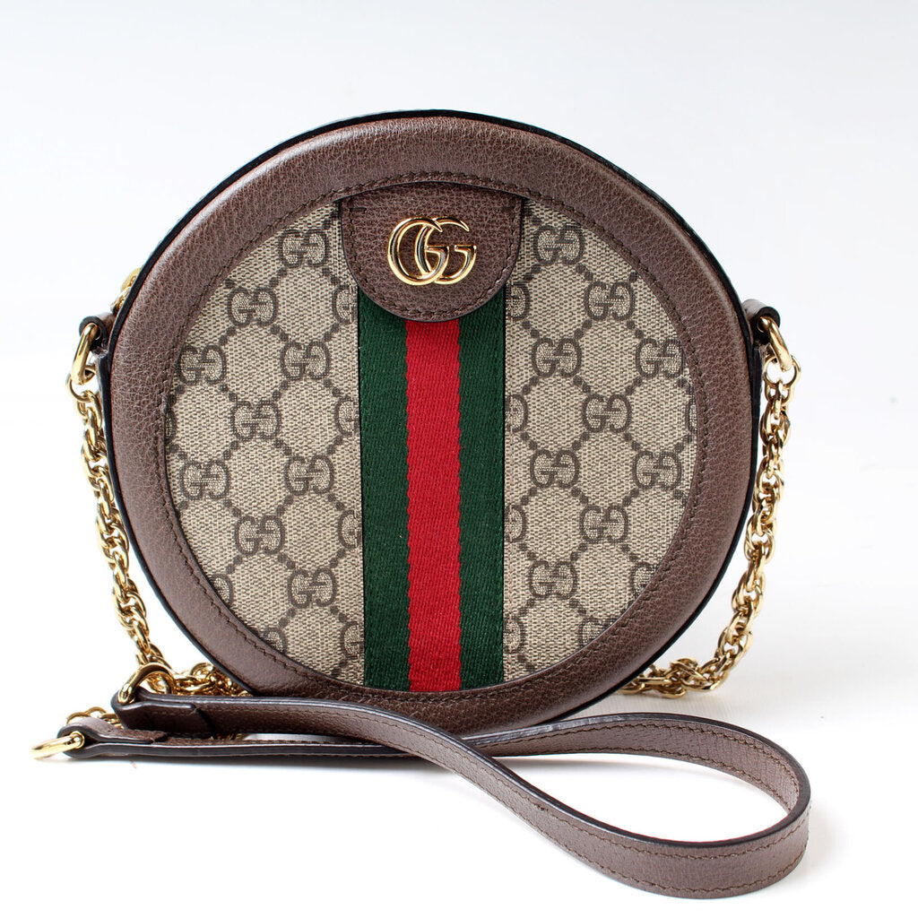 Gucci 550618 Ophidia GG Supreme Round Small Crossbody Bag