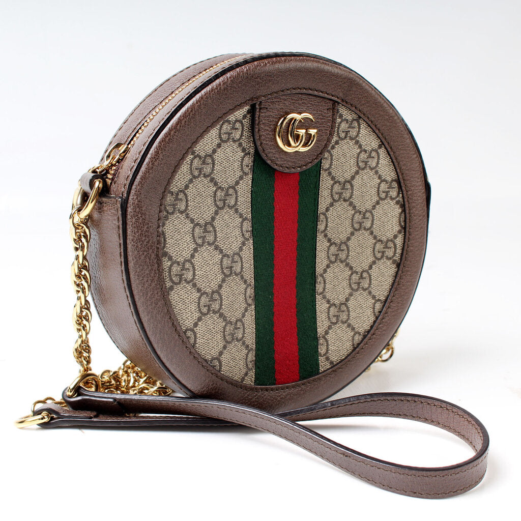 Gucci 550618 Ophidia GG Supreme Round Small Crossbody Bag