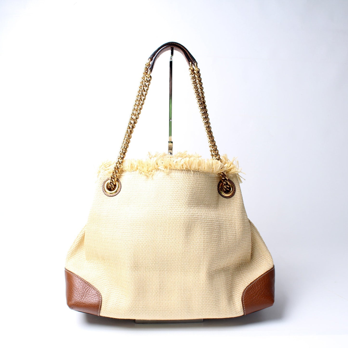 Gucci 308982 Soho Raffia Shoulder Medium Bag